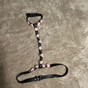 Floral Black Harness Belt